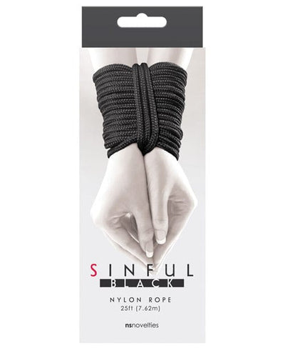 NS Novelties Sinful 25' Nylon Rope Black Kink & BDSM