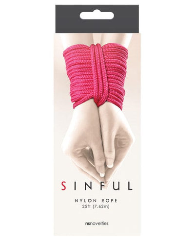 NS Novelties Sinful 25' Nylon Rope Pink Kink & BDSM