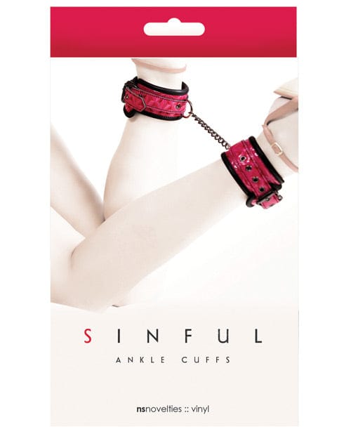 NS Novelties Sinful Ankle Cuffs Pink Kink &amp; BDSM