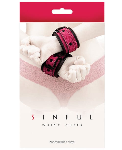 NS Novelties Sinful Wrist Cuffs Pink Kink &amp; BDSM
