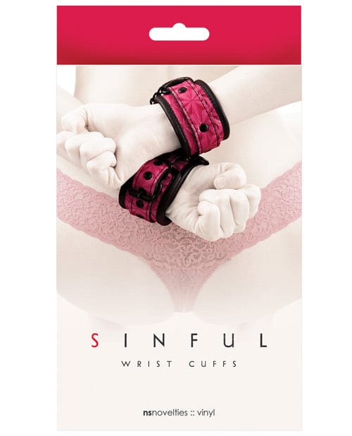 NS Novelties Sinful Wrist Cuffs Pink Kink & BDSM
