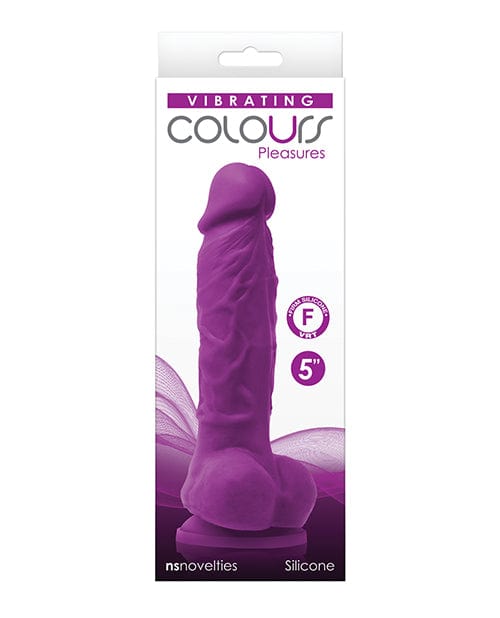NS Novelties Colours Pleasures 5" Vibrating Dildo Purple Vibrators