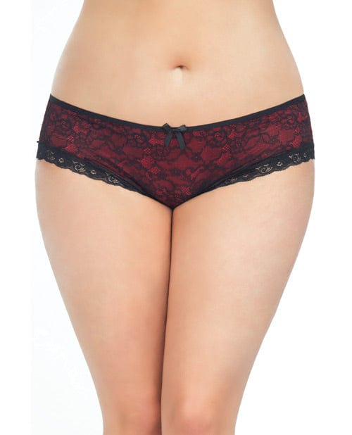 Oh La La Cheri Cage Back Lace Panty Black/Red / XL/XXL Lingerie &amp; Costumes