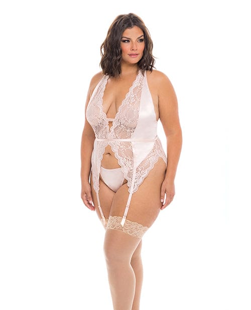 Oh La La Cheri Noah Soft Cup Merrywidow W/garter Straps &amp; G-string Peach Whip Lingerie &amp; Costumes