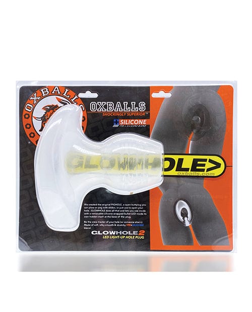 OXBALLS Oxballs Glowhole 1 Hollow Buttplug with LED Insert Small - Clear Anal Toys