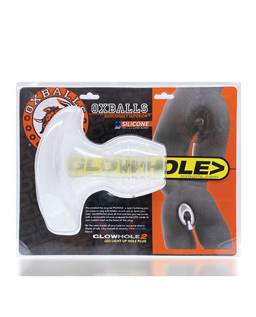 OXBALLS Oxballs Glowhole 1 Hollow Buttplug with LED Insert Small - Clear Anal Toys