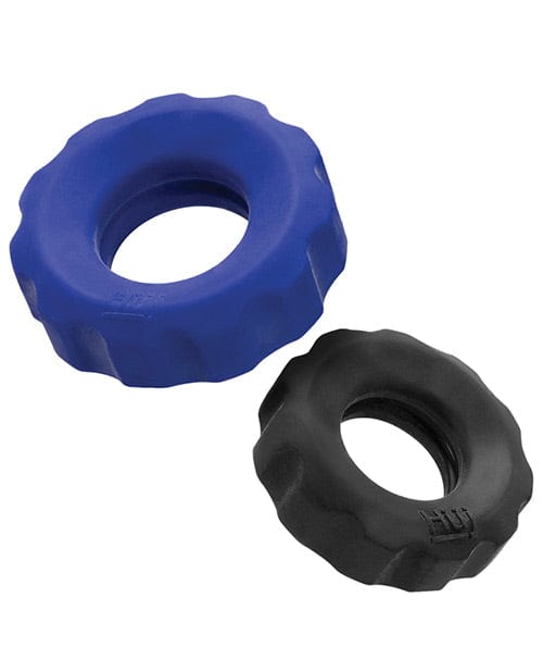 OXBALLS Hunky Junk Cog Ring 2 Size Double Pack Cobalt & Tar Penis Toys
