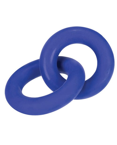 OXBALLS Hunky Junk Duo Linked Cock &amp; Ball Rings - Cobalt Penis Toys