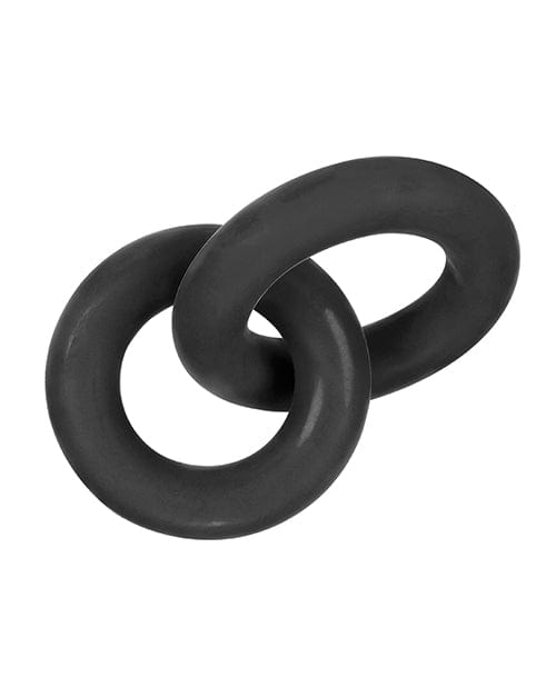 OXBALLS Hunky Junk Duo Linked Cock &amp; Ball Rings - Tar Penis Toys