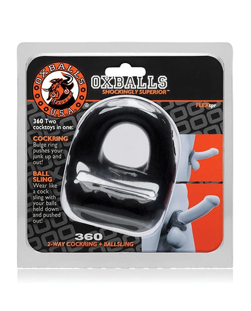 OXBALLS Oxballs 360 Cock Ring &amp; Ballsling - Black Penis Toys