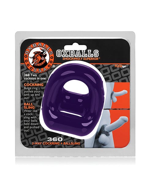 OXBALLS Oxballs 360 Cock Ring &amp; Ballsling - Eggplant Penis Toys