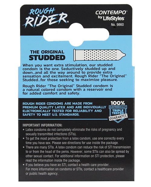 Paradise Marketing Lifestyles Rough Rider Studded Condom Pack - Pack Of 3 More