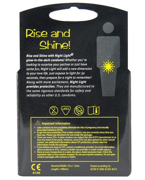 Paradise Marketing Night Light Glow In The Dark Condom - Box Of 3 More