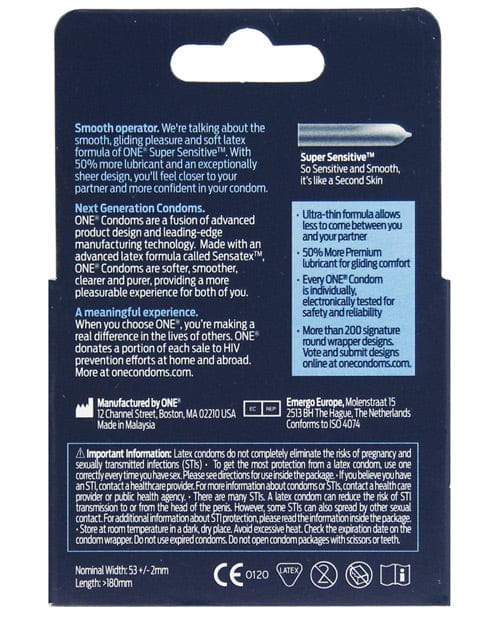 Paradise Marketing One Super Sensitive Condoms - Box Of 3 More