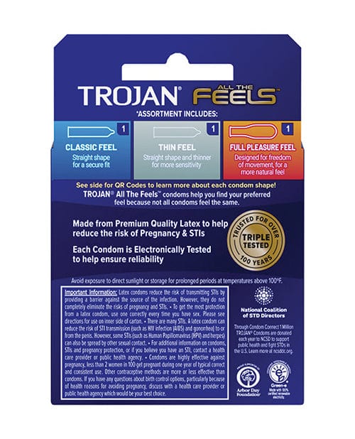 Paradise Marketing Trojan All The Feels Condoms - Pack Of 3 More