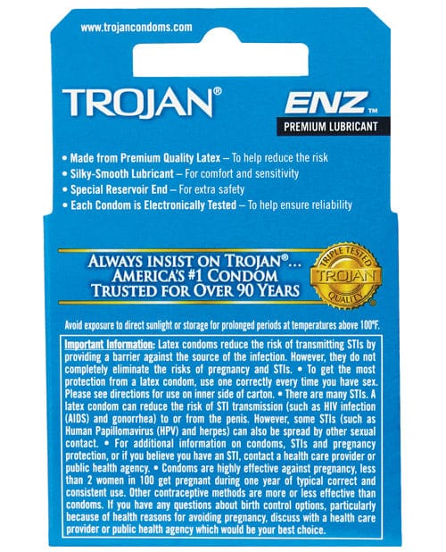 Paradise Marketing Trojan Enz Lubricated Condoms More