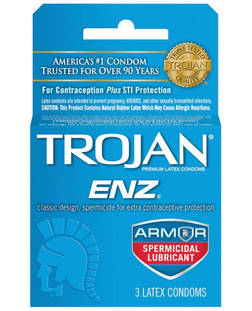 Paradise Marketing Trojan Enz Spermicidal Lubricated Condoms - Box Of 3 More