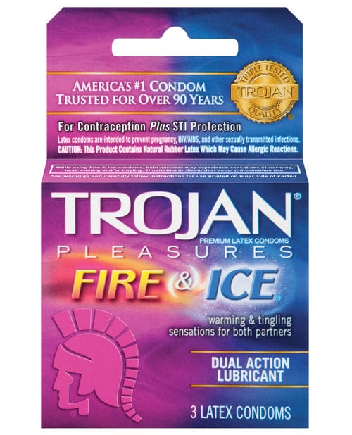 Paradise Marketing Trojan Fire &amp; Ice Condoms - Box Of 3 More