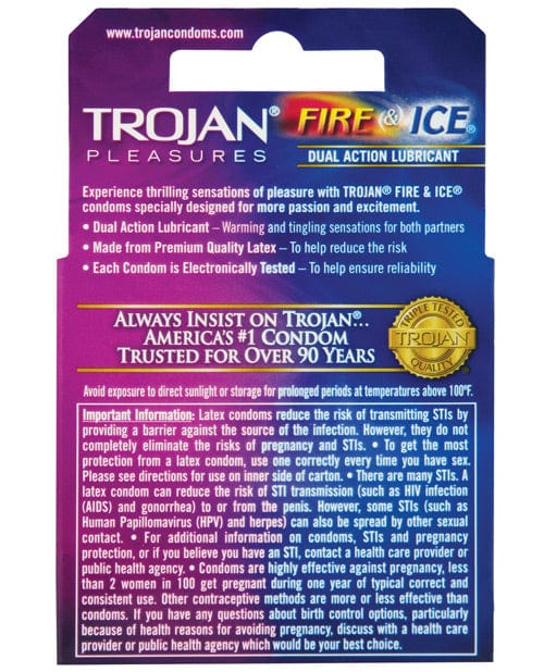 Paradise Marketing Trojan Fire &amp; Ice Condoms - Box Of 3 More