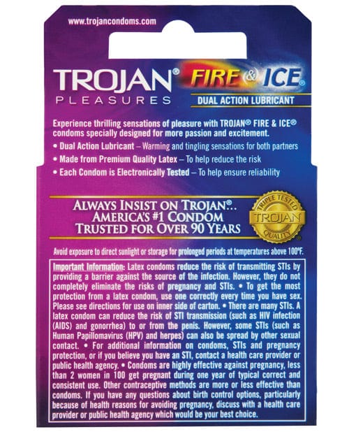 Paradise Marketing Trojan Fire & Ice Condoms - Box Of 3 More