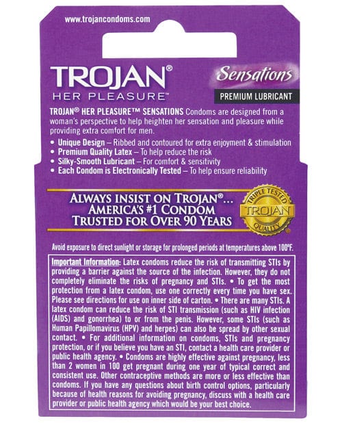 Paradise Marketing Trojan Her Pleasure Condoms - Box Of 3 More