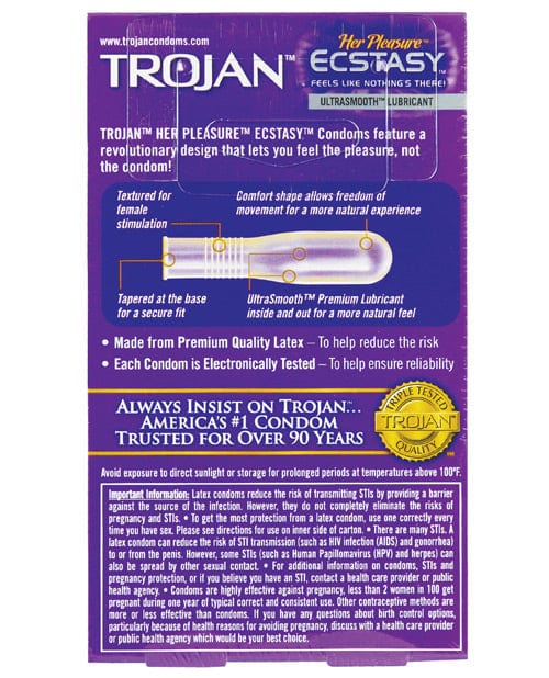 Paradise Marketing Trojan Her Pleasure Ecstasy Condoms - Box Of 10 More