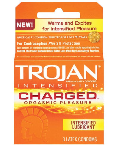Paradise Marketing Trojan Intensified Charged Condoms - Box Of 3 More