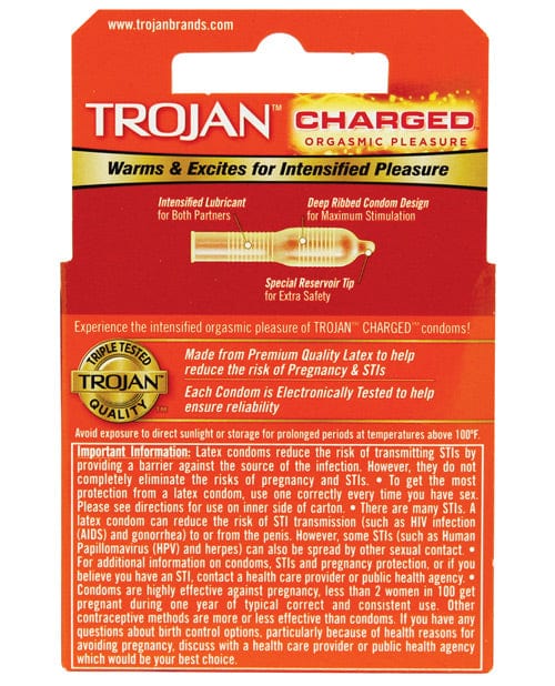 Paradise Marketing Trojan Intensified Charged Condoms - Box Of 3 More