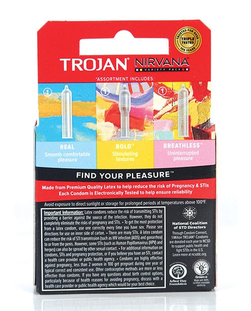 Paradise Marketing Trojan Nirvana Condom - Pack Of 3 More