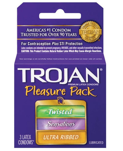Paradise Marketing Trojan Pleasure Pack Condoms - Box Of 3 More