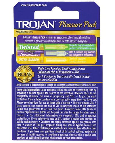 Paradise Marketing Trojan Pleasure Pack Condoms - Box Of 3 More
