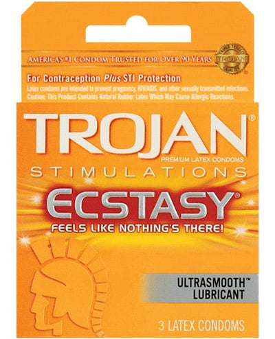 Paradise Marketing Trojan Ultra Ribbed Ecstasy Condoms - Box Of 3 More