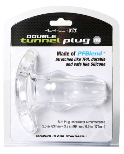 Perfect Fit Brand Perfect Fit Double Tunnel Plug Medium - Clear Anal Toys