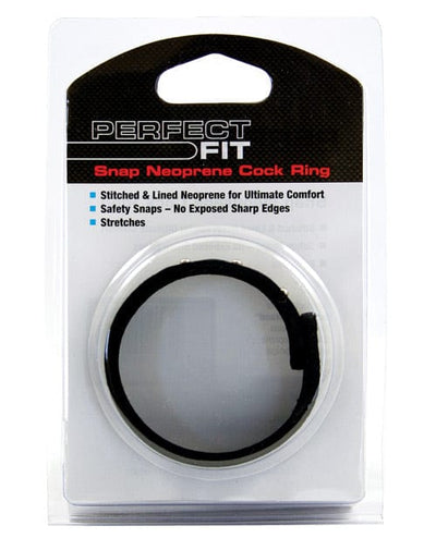 Perfect Fit Brand Perfect Fit Neoprene Snap Cock Ring - Black Penis Toys