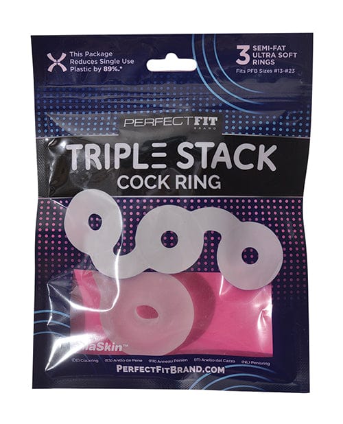 Perfect Fit Brand Perfect Fit Triple Donut Ring - Clear Penis Toys