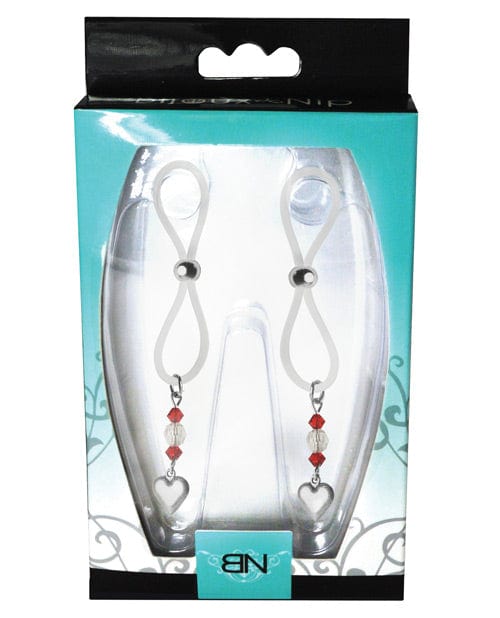 Bijoux De Nip Nipple Halos Heart Charm - Red-Clear