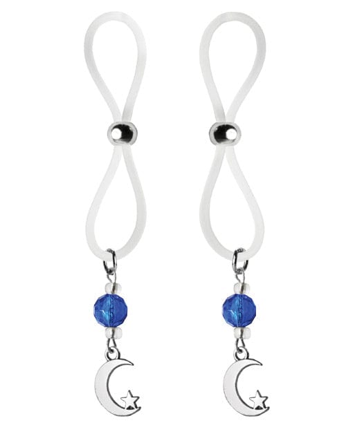 Bijoux De Nip Nipple Halos Moon & Star Charm - Blue-Clear