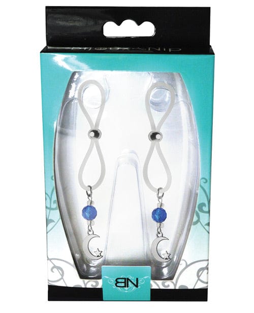 PHS International Bijoux De Nip Nipple Halos Moon &amp; Star Charm - Blue-Clear Kink &amp; BDSM