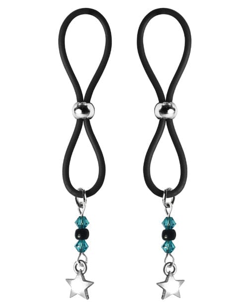PHS International Bijoux De Nip Nipple Halos Star Charm Black/Turquoise Kink &amp; BDSM
