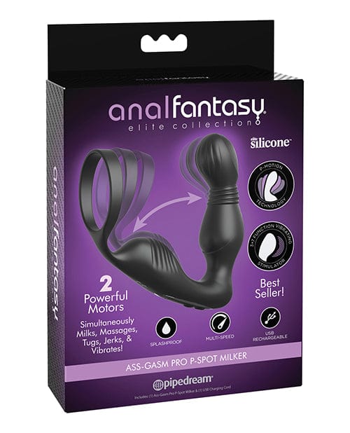 Pipedream Products Anal Fantasy Elite Collection Ass-gasm Pro P Spot Milker - Black Anal Toys