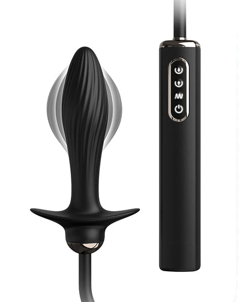 Pipedream Products Anal Fantasy Elite Collection Auto Throb Inflatable Vibrating Plug - Black Anal Toys