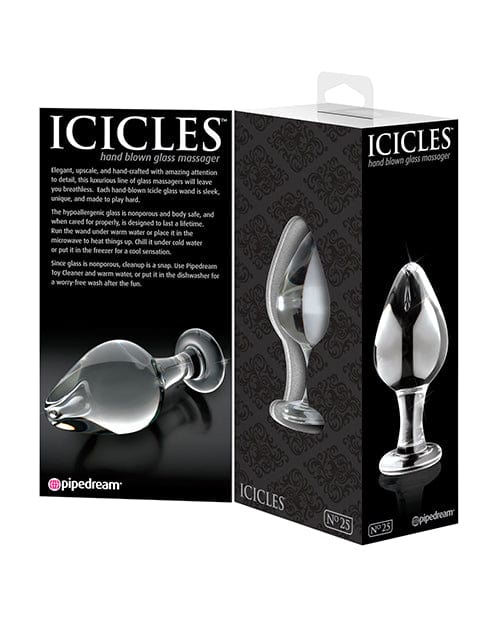 Pipedream Products Icicles No. 25 Hand Blown Glass - Clear Anal Toys