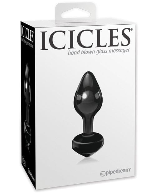 Pipedream Products Icicles No. 44 Hand Blown Glass Butt Plug Black Anal Toys