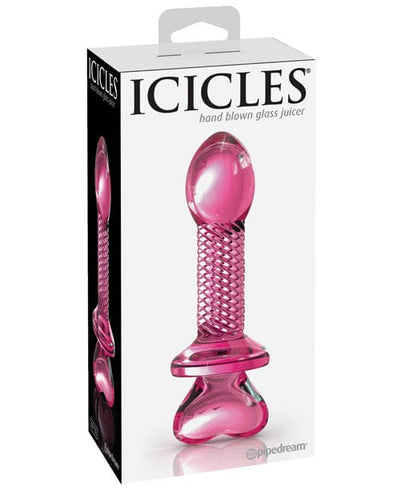 Pipedream Products Icicles No. 82 Hand Blown Glass Butt Plug - Ribbed-Pink Anal Toys