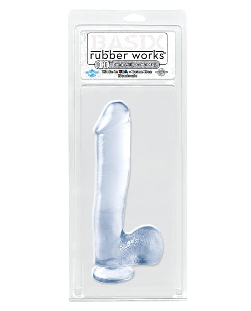 Pipedream Products Basix Rubber Works 10" Dong with Suction Cup Clear Dildos