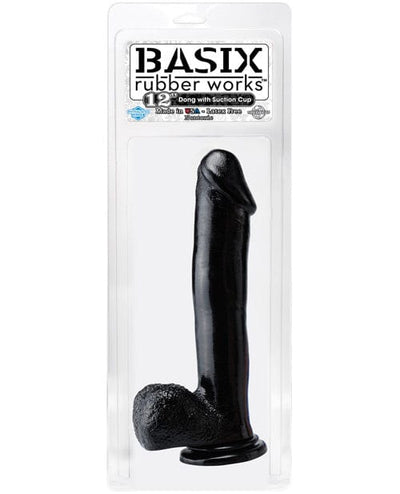 Pipedream Products Basix Rubber Works 12" Dong with Suction Cup Black Dildos