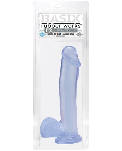 Pipedream Products Basix Rubber Works 12" Dong with Suction Cup Clear Dildos