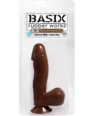 Pipedream Products Basix Rubber Works 6.5" Dong with Suction Cup Brown Dildos