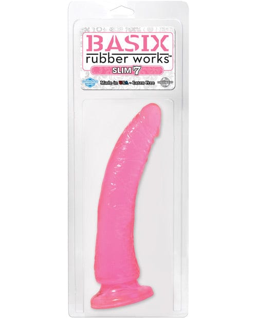 Pipedream Products Basix Rubber Works 7" Slim Dong Pink Dildos