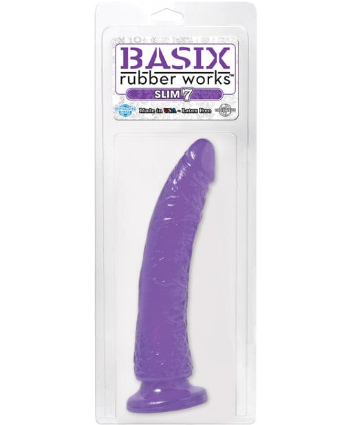 Pipedream Products Basix Rubber Works 7" Slim Dong Purple Dildos